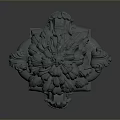 Elegant Ornate Decorative Sculpture With Intricate Carvings Square Base And Floral Top