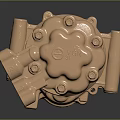 Industrial Equipment Copper Colored Mechanical Component Featuring Multiple Ports And Solid Metal Structure