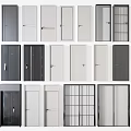 Various Modern Hinged Doors With Different Designs And Color Options For Home 3d model