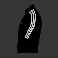 Black Track Jacket With White Stripes On Sleeves And Classic Logo Design 3d model