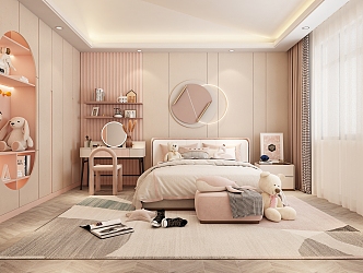 Modern Girls Room Girls Bedroom 3d model