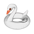 White Swan Shaped Inflatable Swim Ring For Summer Water Sports Activities Gear