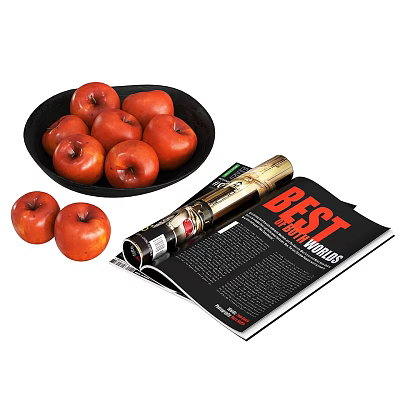 Red Apples Plate Of Fresh Apples Two Separate Ones Open Magazine Best For Your Wallets 3d model