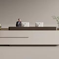 Modern Company Reception Area Bar Reception Desk 3d model