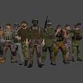 Military role multiplayer 3d model