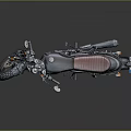 Classic Black Motorcycle With Red Leather Seat And Vintage Body Design Details