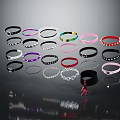 Colorful Fashion Bracelets In Various Styles With Decorative Studs And Crystals
