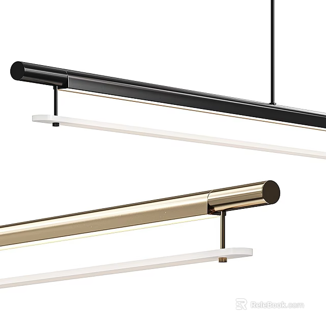 Modern Minimalist Linear Pendant Lights in Black White Gold for Kitchen Dining Room 3d model 