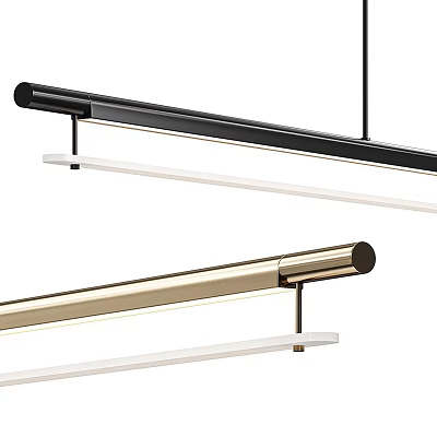 Modern Minimalist Linear Pendant Lights in Black White Gold for Kitchen Dining Room 3d model