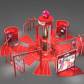 Coca Cola Exhibition Booth With Red Design Large Bottle Model Seats And Bicycles
