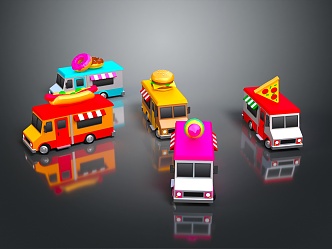 Modern Bus Cartoon Bus Toy Bus 3d model