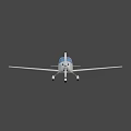 Small White Airplane With Single Propeller Two Seats And Straight Wings