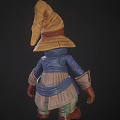 Cute Cartoon Character 3D Model With Yellow Hat Blue Outfit Striped Pants Red Hands Feet
