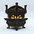 Antique Style Black Ceramic Vessel With Carved Patterns And Hollowed Out Design