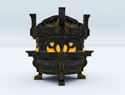 Antique Style Black Ceramic Vessel With Carved Patterns And Hollowed Out Design 3d model