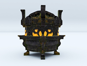 Ding incense burner stove trout religious worship furnace national wind 3d model