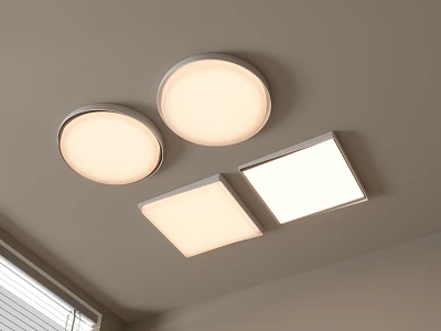 Modern Ceiling Lights With Round And Square Design For Stylish Home Interior 3d model
