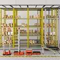 Shelf intelligent three-dimensional storage box robot automated storage 3d model