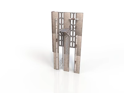 Metal Lattice Frame Equipment With Industrial Support Structure And Platform 3d model