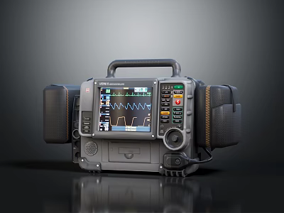 Portable Professional Equipment Featuring Display Screen Data Charts Control Panel And Handle 3d model