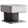 Elegant Modern Solid Dark Wood Nightstand With Natural Marble Top For Minimalist Bedroom Interiors