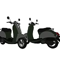 Two Green And White Scooters With Classic Design And Modern Features Parked Side By Side