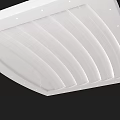 Modern White Ceiling Design With Curved Lines And Recessed Lights Decoration