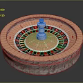 Home Entertainment Roulette Wheel With Red Black Numbered Slots And Metal Spindle Wooden Base
