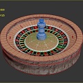 Roulette table gambling table gambling equipment items 3d model