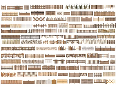 Chinese Guardrail Wooden Railing 3d model