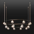 Elegant Modern Chandelier Design With Spherical Glass Bulbs And Metal Frame