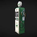 Vintage Green And White Gas Pump With DINO Logo And Dinosaur Graphic