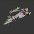 Futuristic Sci Fi Spaceship Concept With White Streamlined Design Cockpit And Engines 3d model