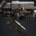 Advanced Mechanical Weapon Featuring Cannon Barrel And Metal Components
