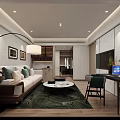 Stylish Modern Hotel Guest Room With Comfortable Lounge Area And Full Functional Working Space