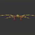 Fictional Multi Limb Creature Character with Yellow Red Color 3D Model Design