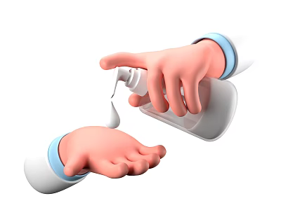 Beauty Device Hand Pressing Liquid Into Palm For Skincare Application 3d model