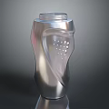 Silver Household Bottle With Curved Body Small Holes And Threaded Cap Design
