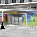 Vibrant Commercial Street With Modern Multi Story Buildings Storefronts And Pedestrians Lively Atmosphere