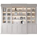 Elegant Modern Bookcase Design With Built in Lighting And Displayed Books Decorative Items 3d model