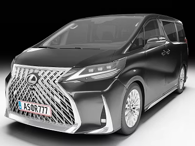 Stylish Black Lexus MPV With Modern Front Grille And Alloy Wheels Design 3d model