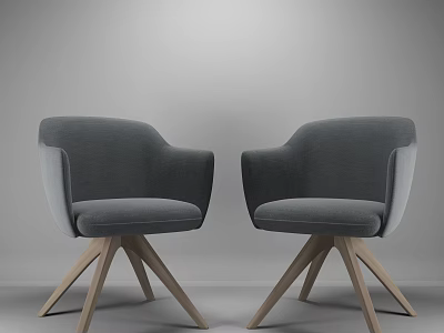 Nordic Armchair Fabric Single Chair 3d model