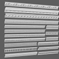 Various Decorative Moldings With Different Styles And Intricate Patterns Architectural Trim For Interior Design 3d model