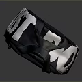Black Nike Sports Equipment Bag With White Logo And Stripes