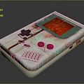 White Handheld Game Console With Red Screen Pink Buttons And Cross Directional Pad