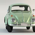 Green Vintage Volkswagen Beetle With Classic Design Shiny Exterior And Retro Style