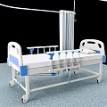 Adjustable Hospital Medical Bed With Wheels Side Safety Rails And Sturdy Frame