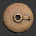 Antique Terracotta Jug With Curved Handle And Orange Textured Surface