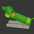 Cute Dog Shaped Stapler with Orange Yellow Brown Body and White Base Household Item