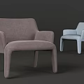 Modern Two Dining Chairs With Gray And Light Blue Upholstery And Armrest Design